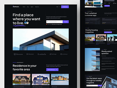 Ourhouse - Residential buying and selling platform agency animation apartement building business home housing landing landing page properties property property management real estate realtor residence ui ux web web design website