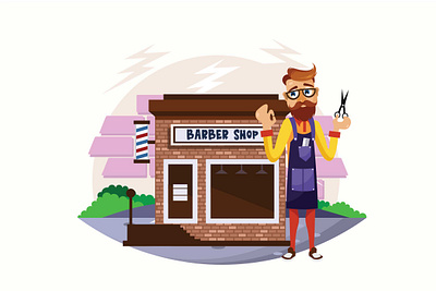 Barber Man Vector Illustration lifestyle