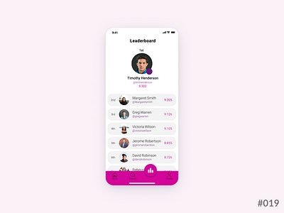 Daily UI #019 of 100 - Leaderboard app application branding dailyui dailyui019 design illustration leaderboard learn logo rebound ui ux web design