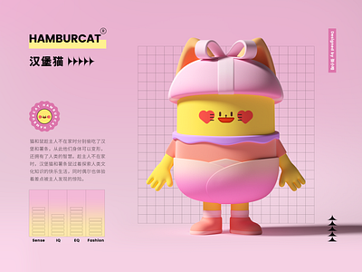 HAMBURCAT—IP (Mascot)—Valentine's Day cat character cute gift hamburcat ip lovely mascot pink valentines day zhang 张小哈