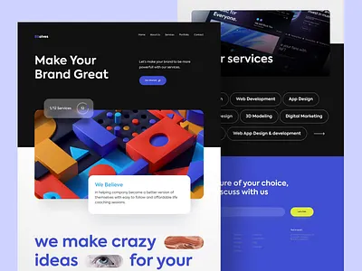 Digital Agency Website Design Animation after effects animation branding design digital agency landing page motion graphics ui ui design web design