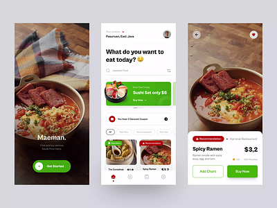 Maeman.🍜 • Food Delivery Apps app app design delivery design eat eating food food app food delivery food delivery app food design food order food service minimal mobile mobile app mobile design order app ui ux