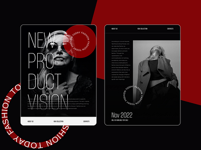 FASHION COLLECTION TABLET DESIGN CONCEPT brand clothes collection dark theme design fashion tablet ui ux web website