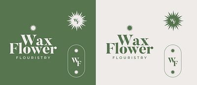 Wax Flower Floristry Option branding design logo