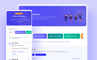 Similar Admissions | Abroadin design edtech education ui