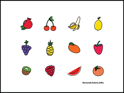 Fruit Icons design illustration vector