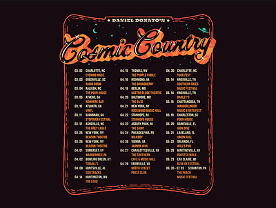 Cosmic Country Tour Dates cosmic cosmic country country country music daniel daniel donato donato gig poster illustration illustrator jam band music nashville poster roberts western world space tour tour dates tour poster western