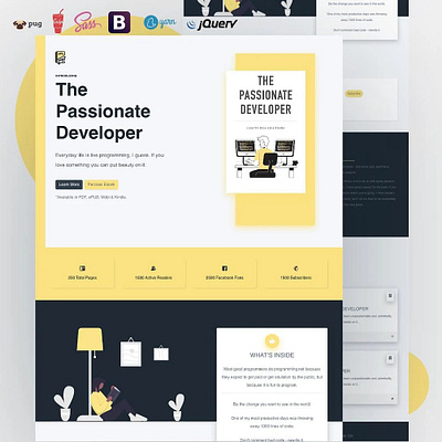 Digiebook: E-Book Landing Page bootstrap design ebook landing page ui ui design web design web developent