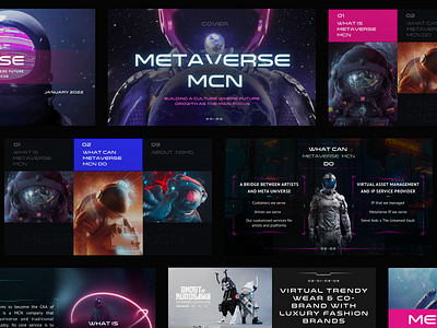 Meta universe blockchain project ppt display astronaut blockchain design illustration logo moon pink ppt purple red space typesetting ui yuan universe 黑色