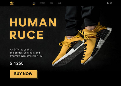 Human Ruce Web adidas homepage shoes sneakers ui ux web