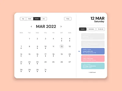 Daily UI #038 - Calendar app design calendar app calendar app design calendar design daily ui 038 daily ui 38 daily ui day 38 dailyui reminder app todo list todo list design ui ui design web design