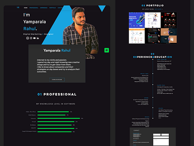 Portfolio Web Design #1 branding design figma mobile design personal web design portfolio design ui user center design user interface ux web design website wix yamparala media yamparala rahul