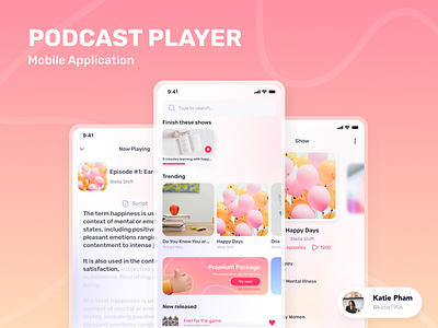 Podcast Player Mobile App Concept app concept music app music mobile app music player music player design podcast podcast app podcast player spotify spotify app concept