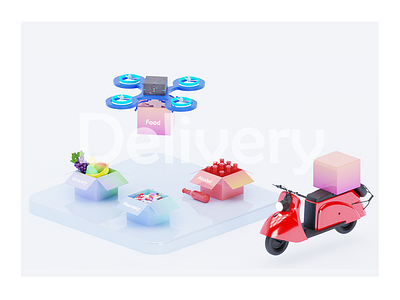 Tron Delivery 3d blender brand branding design illustration ux vector