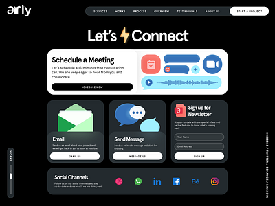 Airly Studio - Landing Page Contact Us Section branding contact us design landing page ui ux web design website