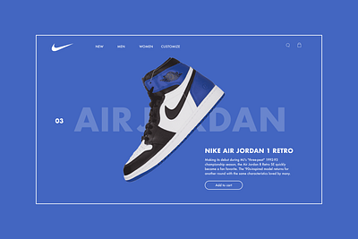 Nike Air Jordan 1 Retro branding concept design jordan nike product shoes sneakers ui ux web webdesign