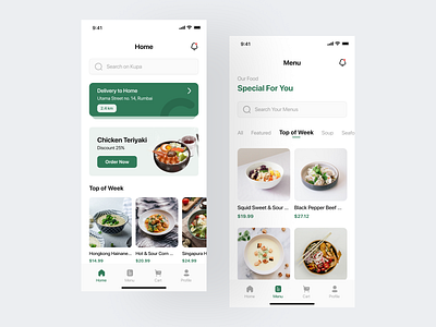 Kupa - Food Delivery App UI Kit app beef design dinner eat food food delivery menu mobile app mobile design product design ui ui kit ui8 uidesign uikit ux uxdesign