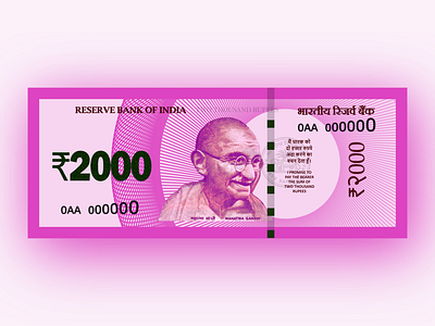 Indian 2000 Rupees Note advertisement best design easy graphic design illustration logo redesign typography ui ux vector weekly