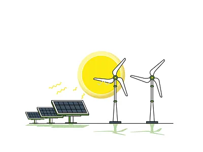 Solar & Wind energy clean energy panels power solar sun wind windmill