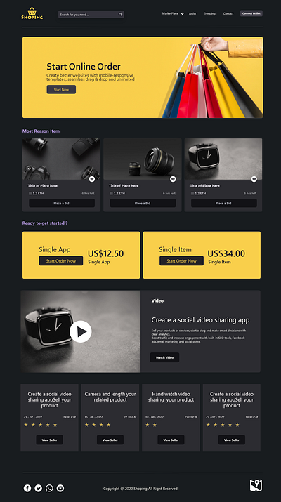 Shopping web site ui