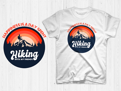 Hiking With My Friends and Dog design good things good time illustration inspirational motivational take time typographic typography wildlife