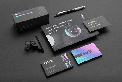 (FREE) Black HOLO Branding Mockups brand brand identity branding card document free freebie identity letterhead logo logo identity mockup paper poster presentation print psd stationery template visual identity