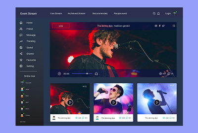 Event Stream Music Web App app event music music app stream ui ux