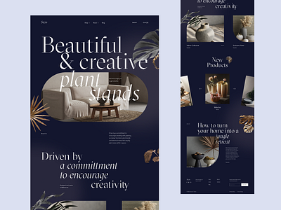 Plants Shop Website | E-Commerce design ecommerce flat grid illustration landing layout minimal plant stands plants plants ecommerce promo website ui ux web website