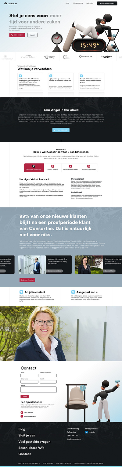 Consortae homepage adjustment 3d illustration brands cards gradient hero homepage slider