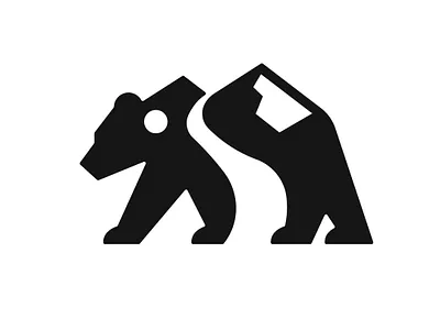 Mountain Bear Logo bear explore logo moon mountain negative space outdoor peak river simple sun travel wild