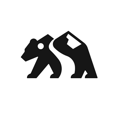 Mountain Bear Logo bear explore logo moon mountain negative space outdoor peak river simple sun travel wild