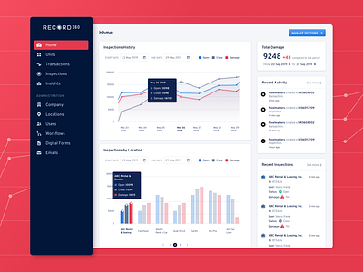 Record360 • Web App Dashboard analytics chart components dashboard data design graph product product design ui ui design uidesign uiux uiux design user experience ux ux design uxdesign web app webapp