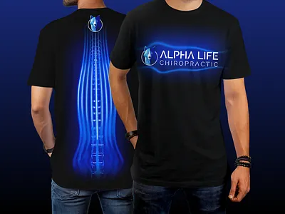 Chiropractic Clinic T-shirt air tunnel design apparel branding bright design illustration logo logo design low poly branding low poly logo merchandise t shirt tshirt vector wolf