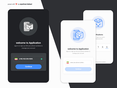 Create an account and Verify Code - We App Design adobe xd figma login register sepehran sign in sign up sign up sign in tonet vector