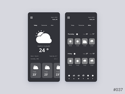 Daily UI #037 of 100 - Weather app application branding dailyui dailyui037 design illustration learn logo rebound ui ux uxui web design