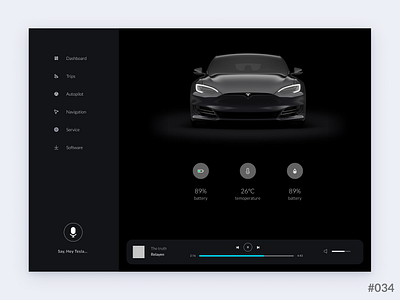 Daily UI #034 of 100 - Car Interface app application branding car carinterface dailyui dailyui034 design illustration learn logo rebound ui ux uxui web design