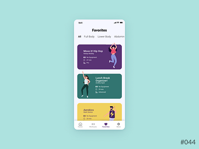 Daily UI #044 of 100 - Favorites app application branding dailyui dailyui044 design favorites illustration learn logo rebound ui ux uxui web design