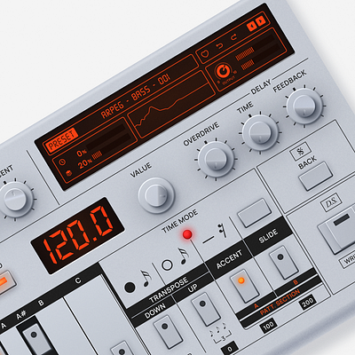 VST Ui Design - Roland TB-03 p.2 app app design dashboard design figma plugin ui uiux ux vst