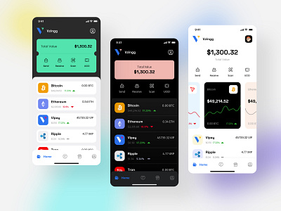 Vzingg-Home screen designs 3d animation app concept application branding crypto app 2 design flat graphic design illustration logo mobile mobile app motion graphics typography ui ux vector