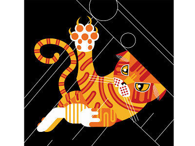 Illustration for 9 Lives Cat Board Game abstract animal caricature cat contemporary design editorial game illustration illustrator logo pet vector