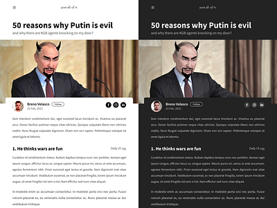 Daily UI Challenge 035 100 day challenge blog post daily dailyui post putin russia ui