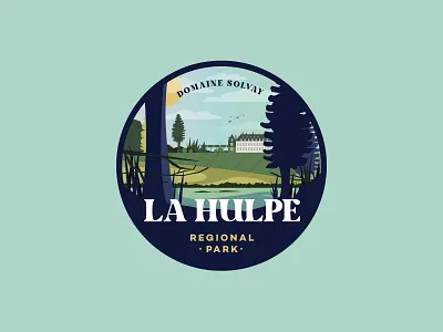 DOMAINE SOLVAY NEW LOGO badge belgium branding design flat illustration logo nature park poster typography vector