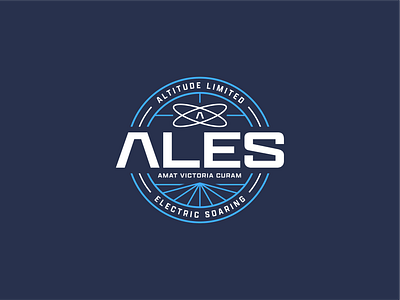 ALES Logo ales aviation badge crest flight flying future futuristic insignia logo seal shield space space exploration space flight space mountain