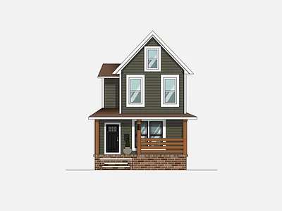 Tall, dark, and handsome architecture design flat flat illustration home house house portrait icon illustration line line art line drawing real estate simple vector