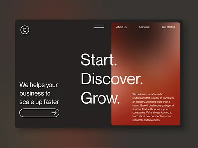 Digital Agency Website agency home screen minimal typography ui web