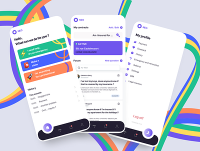 Neo, neoinsurance. app design mobile ui webdesign