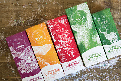 Weleda Skin Food Holiday Packaging branding design digital collage digital photography graphic design illustration logo mixed media packaging ui vector