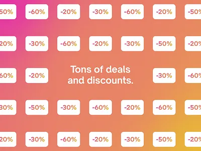 Gift - Tons of deals 2d after effects animation deals disneyland gift grid illustrator motion graphics offers percentage price tag promo sales square tags transition ui user interface zoom
