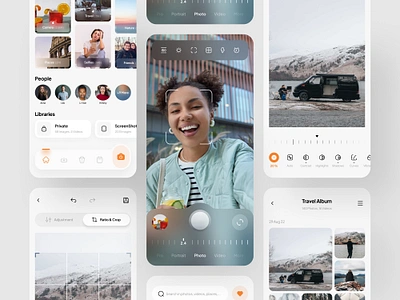 Photo Gallery App - Light Mode 🔥 adjustment app app design camera crop edit editor gallery mobile mobile app mobile gallery photo photo crop photo edit photo gallery photography photos selfie uidesign uxdesign