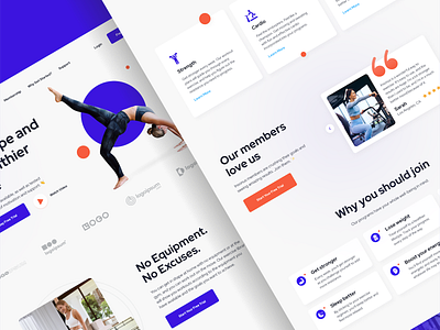 Homepage Design - Online Fitness Program cardio design exercise fitness fitnessindustry gym health healthandfitness homepage lifestyle muscle sport strength training ui ux webdesign website design wellness workout